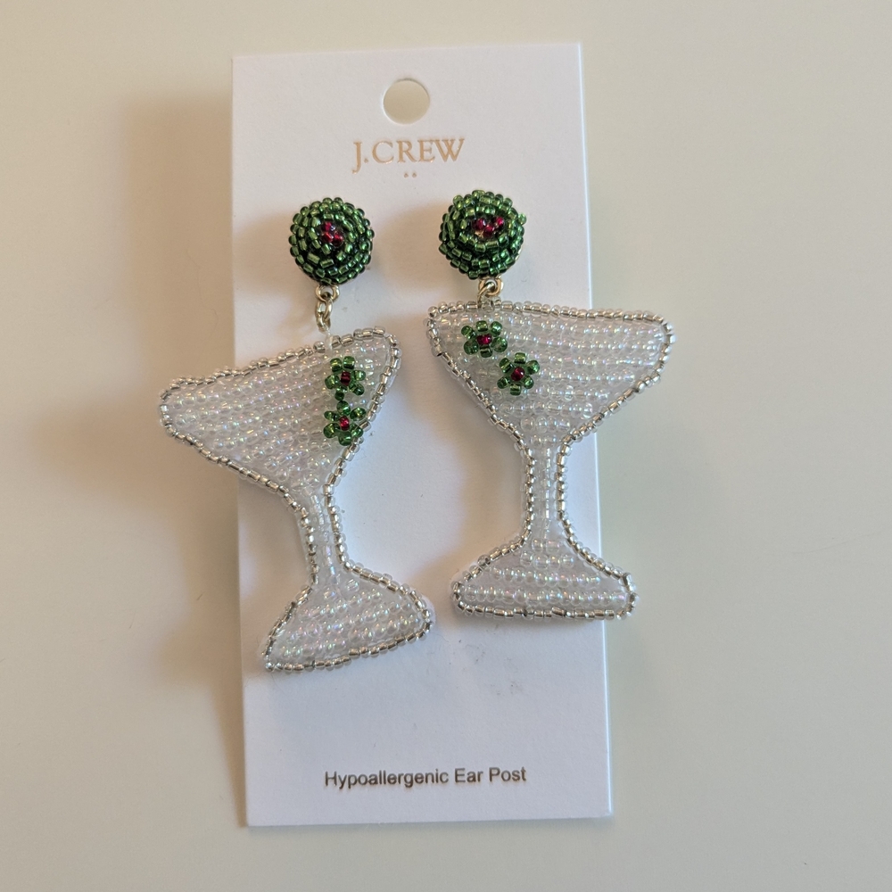 J. Crew Beaded Martini Earrings